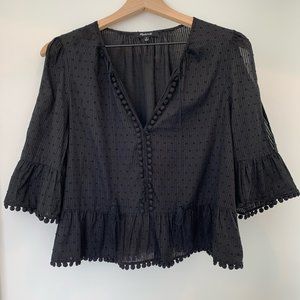 Madewell Ruffle Bell Sleeve Blouse, M